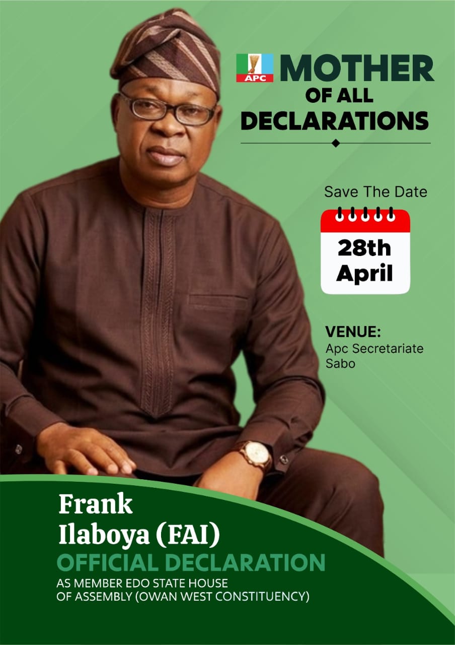 Cover image for Edo House of Assembly: Owan West agog as Ilaboya flags off tomorrow!