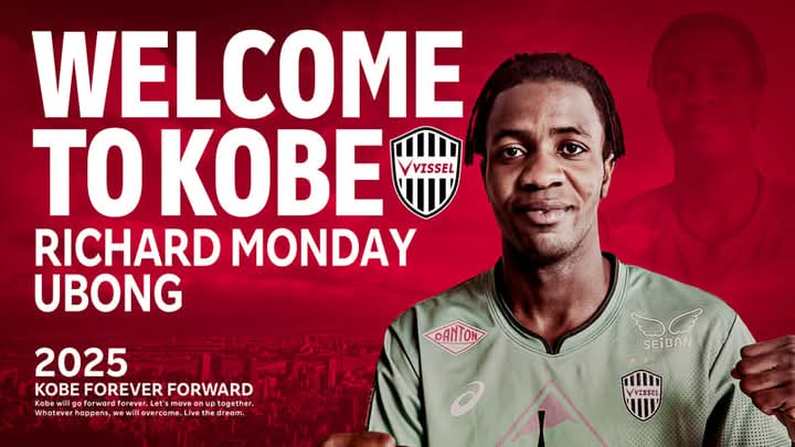 Cover image for Ubong Richard seals 5-year deal with J-League Champion, Vissel Kobe